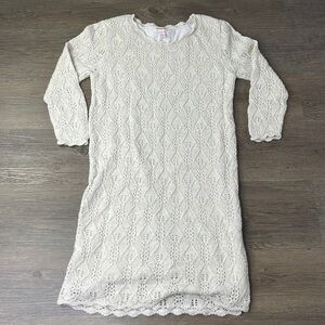 Cat & Jack Girls Cream and Gold Sweater Dress, size 14-16